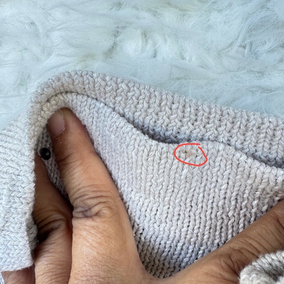 NIC+ZOE Women's Beige Studded Knit Sweater Petite Small 3/4 Sleeve Casual - Picture 7 of 7